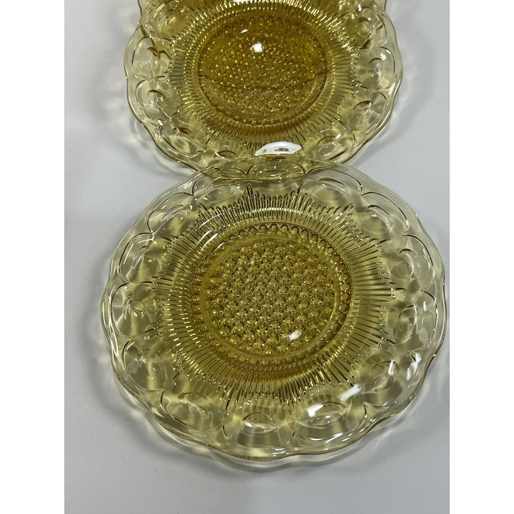 Bartlett Collins St. Genevieve Amber Glass Bread & Butter Plates‎ 1960s Set Of 4